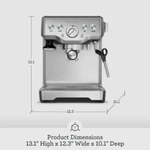 Breville Infuser Espresso Machine BES840XL, 10.25 x 12.5 x 13.25 Inches, Black Sesame view 3