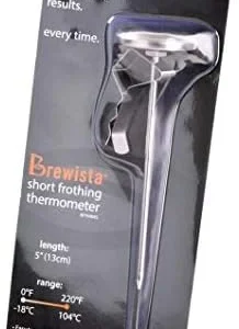 Brewista Short Frothing Thermometer-5-Inch with Clip , 5-Inch, Stainless Steel
