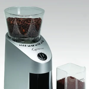 Capresso 560.04 Infinity Conical Burr Grinder, Brushed Silver view 3