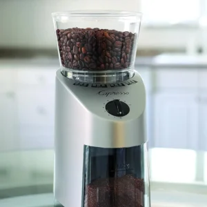 Capresso 560.04 Infinity Conical Burr Grinder, Brushed Silver view 4