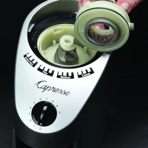 Capresso 560.04 Infinity Conical Burr Grinder, Brushed Silver view 5