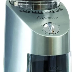 Capresso 560.04 Infinity Conical Burr Grinder, Brushed Silver