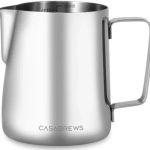 CASABREWS CASMP350 Milk Frothing Pitcher with Sharp Spout, 350ml (12oz) | Stainless Steel, for Cappuccino or Latte Art, V-Sharp Mouth Design, Ergonomic Handle, Easy To Clean