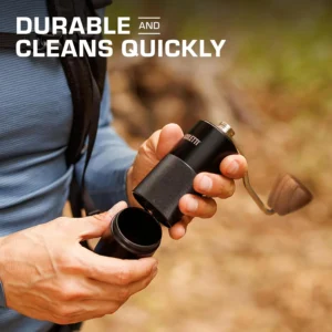 COLETTI Crag Manual Coffee Grinder — Hand Coffee Grinder — CNC Burr Precision Hand Grind, Heavy Duty for Travel, Camping, Hiking & Adventure – Includes Brush [Black Coat] view 7