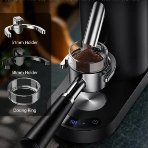 COOL KNIGHT Rechargeable Conical Burr Coffee Grinder, 60 Grind Settings & 5–98 Level Timer, Espresso Grinder with Bellows Hopper and Portafilter Holder, Easy to Clean view 6