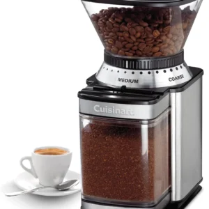 Cuisinart Coffee Grinder, Electric One-Touch Automatic Burr Coffee Grinder with 18-Position Grind Selector, Cup Size Selector for 4 – 18 Cups, DBM-8P1, Black Stainless view 1