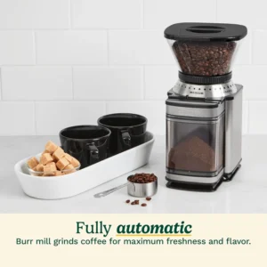Cuisinart Coffee Grinder, Electric One-Touch Automatic Burr Coffee Grinder with 18-Position Grind Selector, Cup Size Selector for 4 – 18 Cups, DBM-8P1, Black Stainless view 3