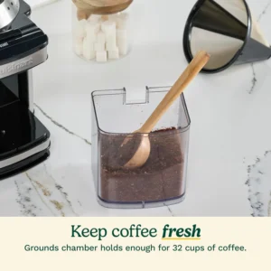 Cuisinart Coffee Grinder, Electric One-Touch Automatic Burr Coffee Grinder with 18-Position Grind Selector, Cup Size Selector for 4 – 18 Cups, DBM-8P1, Black Stainless view 7