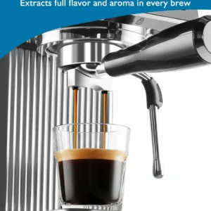 CUSIMAX Espresso Machine 20Bar Compact Coffee Machine with Powerful Steam Wand for Latte & Cappuccino, Stainless Steel Espresso Maker with 34oz Remevable Water Tank view 3