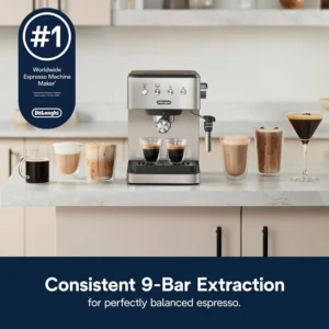 De'Longhi EM400M Classic Espresso Machine, Stainless Steel view 2