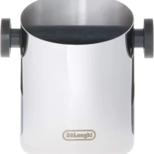 De'Longhi Knock Box for Coffee & Espresso Grounds, Easy & Mess-Free Disposal of Coffee Puck, Removable Bar and Non-Slip Base, Dishwasher Safe, Stainless Steel, 4-inch diameter,Silver view 5