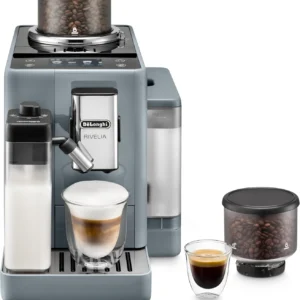 De'Longhi Rivelia Automatic Espresso Machine, Grinder & Frother, Easy Bean Switching, Pebble Gray view 1