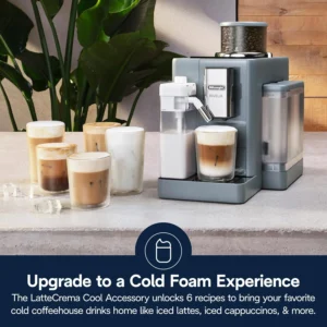De'Longhi Rivelia Automatic Espresso Machine, Grinder & Frother, Easy Bean Switching, Pebble Gray view 2