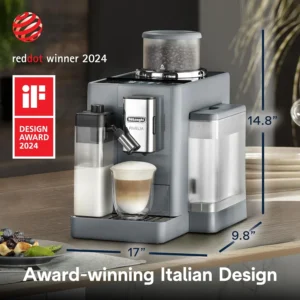De'Longhi Rivelia Automatic Espresso Machine, Grinder & Frother, Easy Bean Switching, Pebble Gray view 3