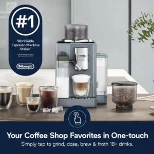 De'Longhi Rivelia Automatic Espresso Machine, Grinder & Frother, Easy Bean Switching, Pebble Gray view 4