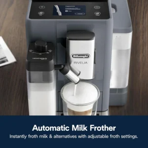 De'Longhi Rivelia Automatic Espresso Machine, Grinder & Frother, Easy Bean Switching, Pebble Gray view 7