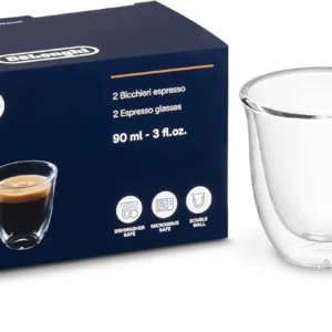 DeLonghi 3oz Espresso Double Wall Thermal Glasses, Set of 2 view 1