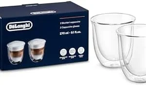 DeLonghi 3oz Espresso Double Wall Thermal Glasses, Set of 2