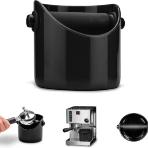 Dreamfarm Grindenstèin Sturdy, Compact, Modern Space-Saving Espresso Coffee Grind Knock Box - Black view 1
