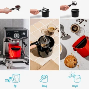 Dreamfarm Grindenstèin Sturdy, Compact, Modern Space-Saving Espresso Coffee Grind Knock Box - Black view 3