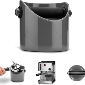 Dreamfarm Grindenstèin Sturdy, Compact, Modern Space-Saving Espresso Coffee Grind Knock Box - Silver view 1