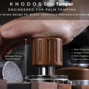 Echo Tamper 58mm – Walnut Spring Loaded Coffee Tamper with Click Feedback, Stainless Steel Base – 30LB Calibrated Espresso Tool for Perfectly Even Tamping Pressure view 3