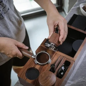 Echo Tamper 58mm – Walnut Spring Loaded Coffee Tamper with Click Feedback, Stainless Steel Base – 30LB Calibrated Espresso Tool for Perfectly Even Tamping Pressure view 4