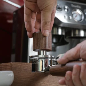 Echo Tamper 58mm – Walnut Spring Loaded Coffee Tamper with Click Feedback, Stainless Steel Base – 30LB Calibrated Espresso Tool for Perfectly Even Tamping Pressure view 6