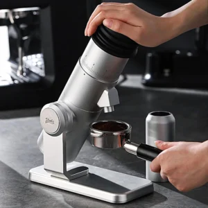 Electric Espresso Grinder, Coffee Bean Grinder for Home Use, Burr Coffee Grinder with 38MM 6-Star CNC Conical Burr and Magnetic Lid & Dosing Cup, Stepless Adjustment view 3
