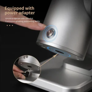 Electric Espresso Grinder, Coffee Bean Grinder for Home Use, Burr Coffee Grinder with 38MM 6-Star CNC Conical Burr and Magnetic Lid & Dosing Cup, Stepless Adjustment view 4
