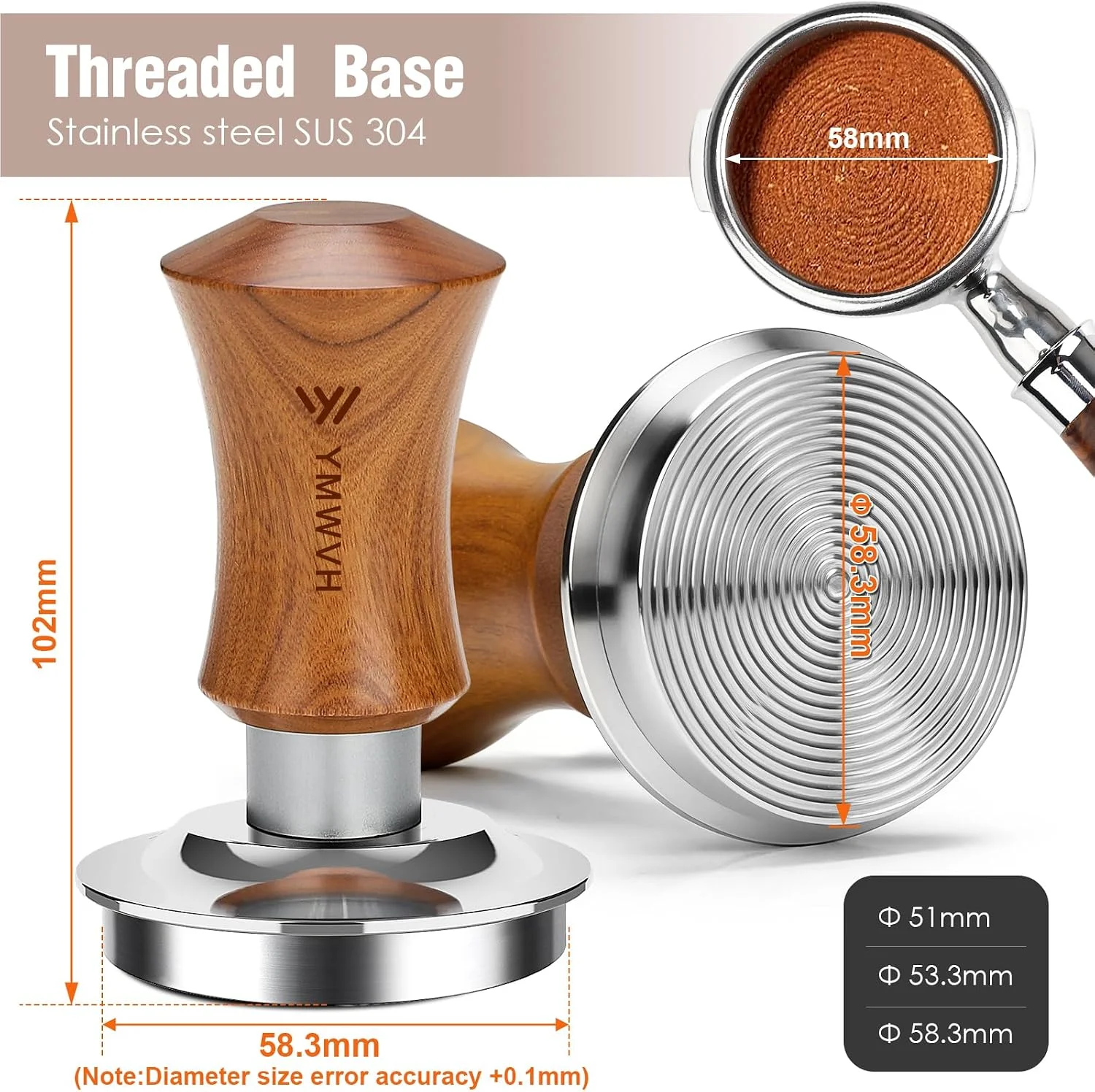 Close-up of YMWVH tamper springs demonstrating consistent 30lb pressure