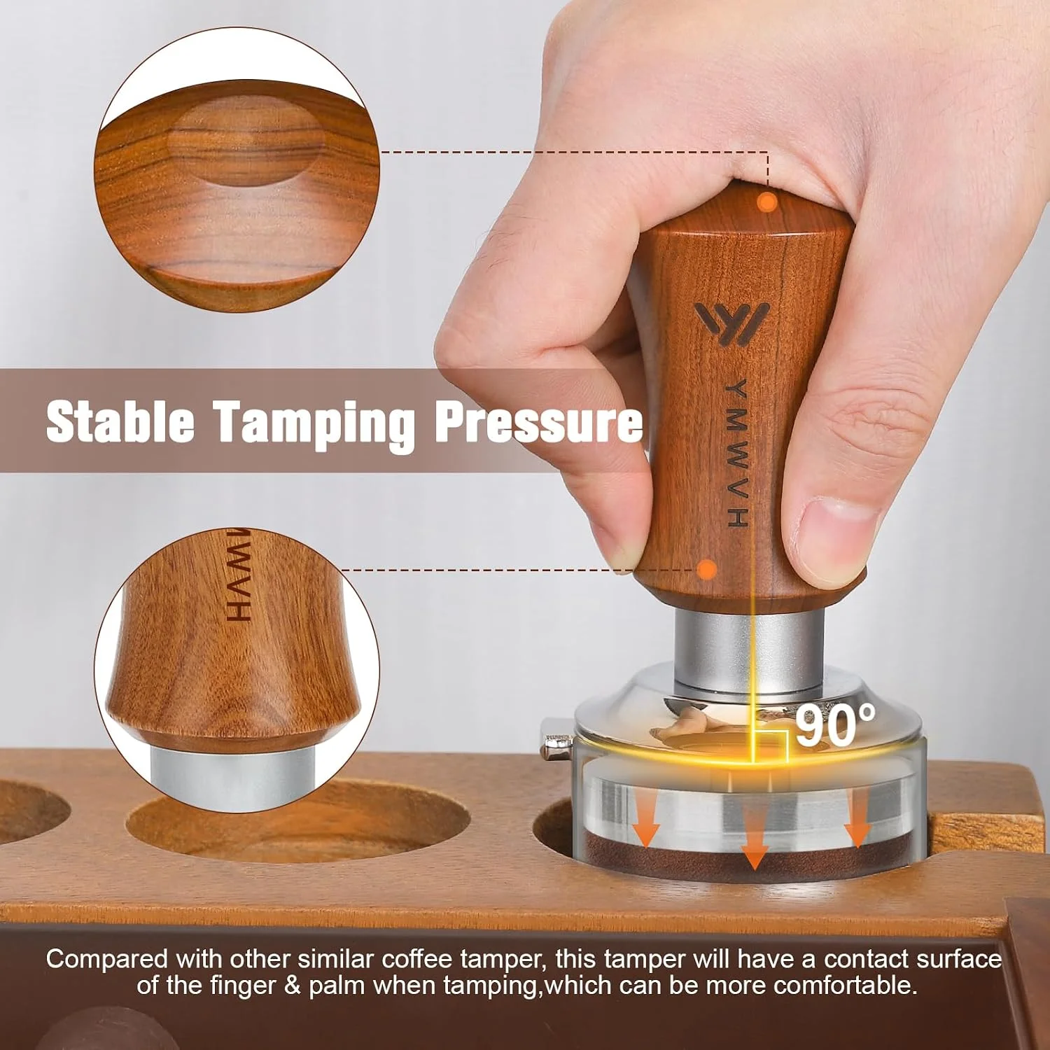 Close-up of YMWVH tamper's ripple base design