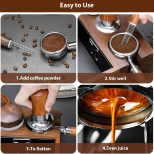 Espresso Tamper 58mm, YMWVH Premium Barista Coffee Tamper, 2 Spring Loaded Tampers with Stainless Steel Ripple Base, Constant 30lb Self Leveling 58.3mm Tampers without Tilting view 7