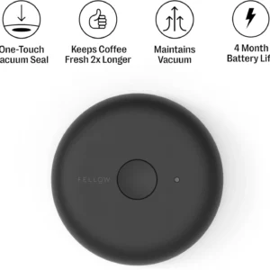 Fellow Atmos Electric Stainless Steel Vacuum Coffee Canister, Black | Auto-Seals to Preserve Freshness, Holds 16 oz Beans, One-Touch Seal, for Coffee Grounds, Tea & Spices, Airtight 1.2L view 2