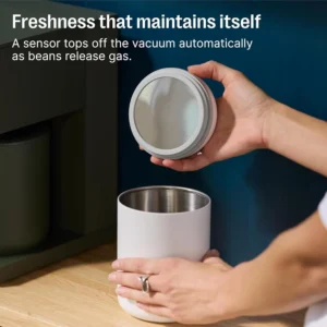 Fellow Atmos Electric Stainless Steel Vacuum Coffee Canister, Black | Auto-Seals to Preserve Freshness, Holds 16 oz Beans, One-Touch Seal, for Coffee Grounds, Tea & Spices, Airtight 1.2L view 7