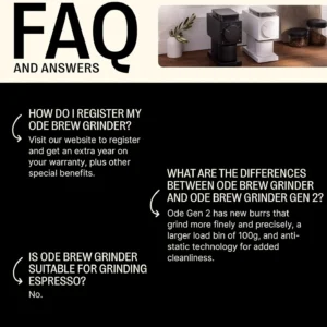 Fellow Ode Gen 2 64mm Flat Burr Coffee Grinder, Single Dose, 31 Grind Settings, Electric, Stainless Steel, Quiet & Anti-Static for Pour Over, French Press & Cold Brew – Matte Black view 3
