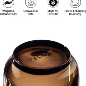 Fellow Pirch Espresso Shot Glass 3.5 oz Set of 2, Amber Artisanal Espresso Cups, Handcrafted Soda Lime Glass – Heat Retaining, Dishwasher & Microwave Safe for Latte Art & Coffee view 2