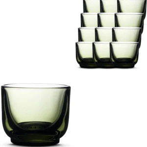 Fellow Pirch Espresso Shot Glass 3.5 oz Set of 2, Amber Artisanal Espresso Cups, Handcrafted Soda Lime Glass – Heat Retaining, Dishwasher & Microwave Safe for Latte Art & Coffee