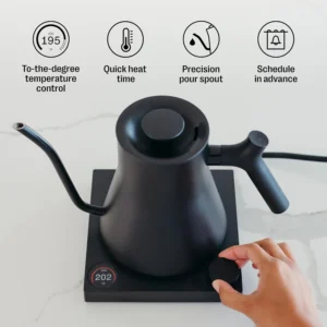 Fellow Stagg EKG Pro Electric Gooseneck Kettle – Precise Temperature Control, Quick Heating, Brew Timer, Scheduling, Stainless Steel, Pour-Over Coffee - 0.9L, Matte Black view 4