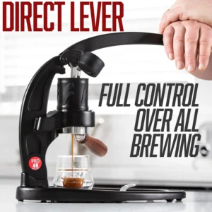 Flair UPDATED 49 PRO (Black) - All manual 49mm lever espresso maker with handled portafilter, pressure gauge and no plastics in brew path view 4