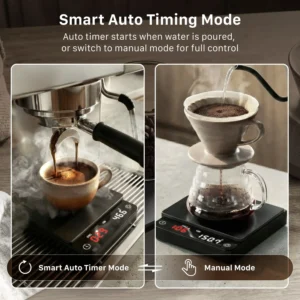 Garnen Mini Espresso Coffee Scale with Timer, 0.1g Digital Smart Scale | 0.1g High Precision, Auto Timing Mode, USB C Rechargeable, LED Display, Pour Over Espresso Scale, 2kg Max Capacity view 3