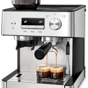 Gevi 20 Bar Espresso Machine with Built-in Grinder & Milk Frother | Professional Coffee Maker for Home | Cappuccino, Latte, 2.3L Removable Water Tank, Stainless Steel Steam Wand view 1
