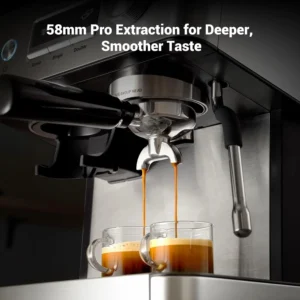 Gevi 20 Bar Espresso Machine with Built-in Grinder & Milk Frother | Professional Coffee Maker for Home | Cappuccino, Latte, 2.3L Removable Water Tank, Stainless Steel Steam Wand view 3