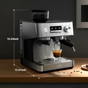 Gevi 20 Bar Espresso Machine with Built-in Grinder & Milk Frother | Professional Coffee Maker for Home | Cappuccino, Latte, 2.3L Removable Water Tank, Stainless Steel Steam Wand view 7