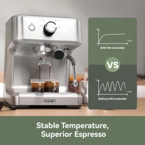 Gevi EzBru 1000 58mm Commercial Espresso Machine | PID & NTC Temp Control, 4 Adjustable Shot/Temp, Powerful Steam Wand & Barista Kit for Home & Café view 6