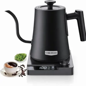 Gooseneck Electric Kettle, ±1°F Temperature Control, Up to 24H Keep Warm, 1.0L 1200W Fast Heating, 304 Stainless Steel Interior, Built-in Brew Timer, Pour Over Kettle for Coffee and Tea view 1