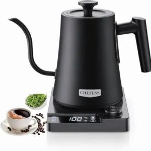 Gooseneck Electric Kettle, ±1°F Temperature Control, Up to 24H Keep Warm, 1.0L 1200W Fast Heating, 304 Stainless Steel Interior, Built-in Brew Timer, Pour Over Kettle for Coffee and Tea view 7