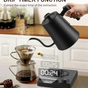 Gooseneck Electric Kettle, ±1°F Temperature Control, Up to 24H Keep Warm, 1.0L 1200W Fast Heating, 304 Stainless Steel Interior, Built-in Brew Timer, Pour Over Kettle for Coffee and Tea