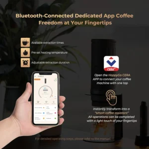 IKAPE KAPO K2 Portable Espresso Machine with Bl uetooth APP Connect & 51mm Bottomless Basket, Electric Coffee Maker 20 Bar Pressure, for Home, Travel, Camping view 2