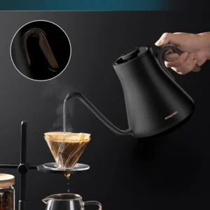 INTASTING Electric Kettle, Gooseneck Electric Kettle, ±1℉ Precise Temperature Control, Stainless Steel Interior, Quick Heating for Pour Over Coffee, Tea & Boiling Water, 0.9L (Matte Black) view 4